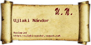 Ujlaki Nándor névjegykártya